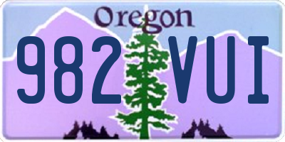 OR license plate 982VUI