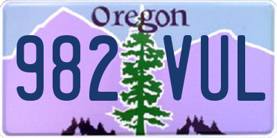 OR license plate 982VUL