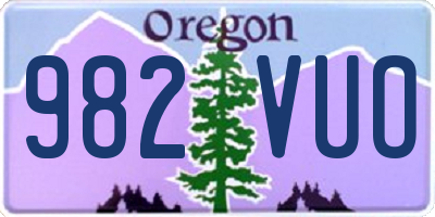 OR license plate 982VUO