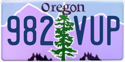 OR license plate 982VUP