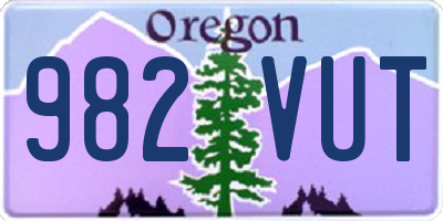 OR license plate 982VUT