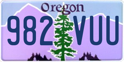 OR license plate 982VUU
