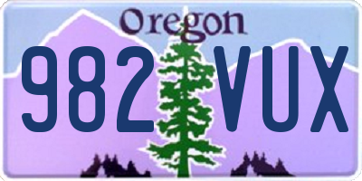 OR license plate 982VUX