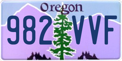 OR license plate 982VVF