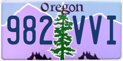 OR license plate 982VVI
