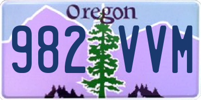 OR license plate 982VVM