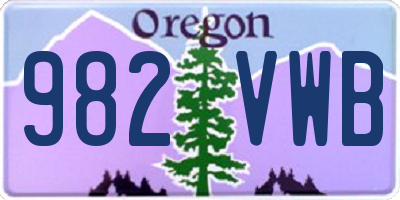 OR license plate 982VWB