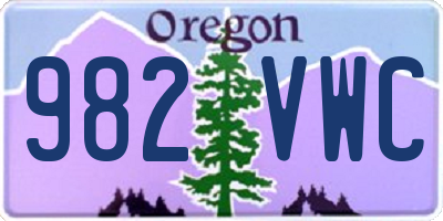 OR license plate 982VWC