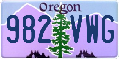 OR license plate 982VWG