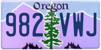 OR license plate 982VWJ