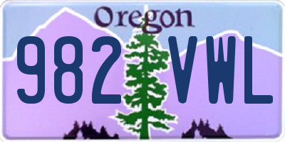 OR license plate 982VWL