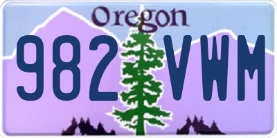 OR license plate 982VWM