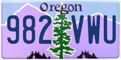 OR license plate 982VWU