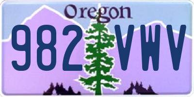 OR license plate 982VWV