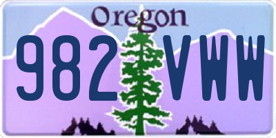 OR license plate 982VWW