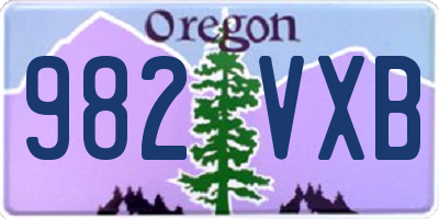 OR license plate 982VXB