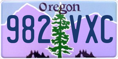 OR license plate 982VXC