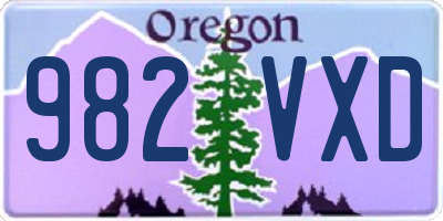 OR license plate 982VXD