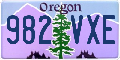 OR license plate 982VXE