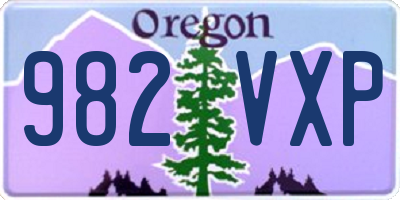 OR license plate 982VXP