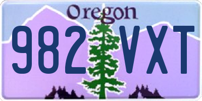 OR license plate 982VXT