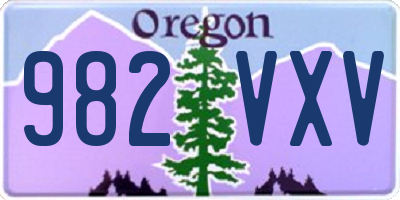 OR license plate 982VXV