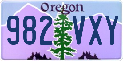 OR license plate 982VXY