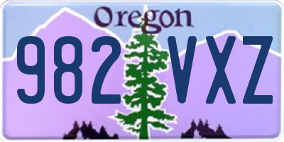 OR license plate 982VXZ