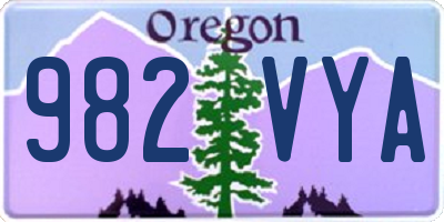 OR license plate 982VYA
