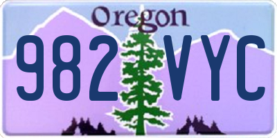 OR license plate 982VYC