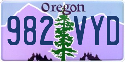 OR license plate 982VYD