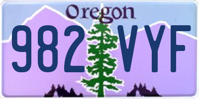 OR license plate 982VYF
