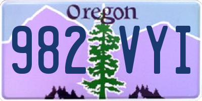 OR license plate 982VYI