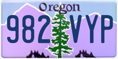 OR license plate 982VYP
