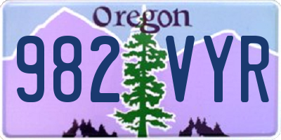 OR license plate 982VYR