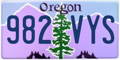 OR license plate 982VYS