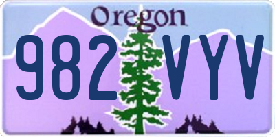 OR license plate 982VYV