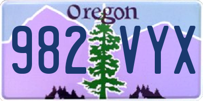 OR license plate 982VYX