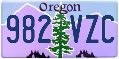 OR license plate 982VZC