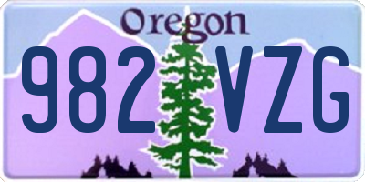 OR license plate 982VZG