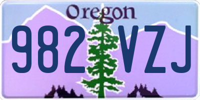 OR license plate 982VZJ