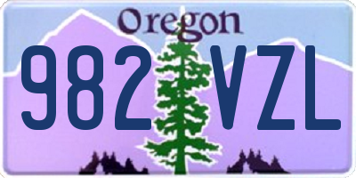 OR license plate 982VZL