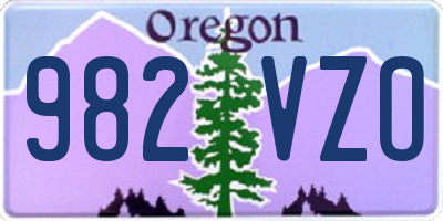 OR license plate 982VZO