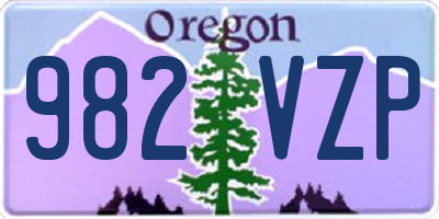 OR license plate 982VZP
