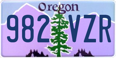 OR license plate 982VZR