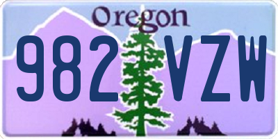 OR license plate 982VZW
