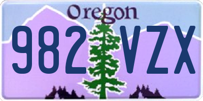 OR license plate 982VZX