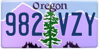 OR license plate 982VZY