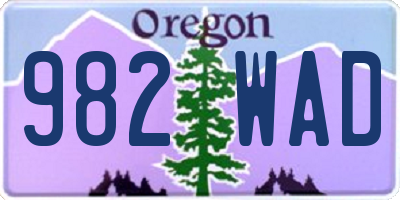 OR license plate 982WAD