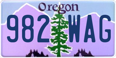 OR license plate 982WAG